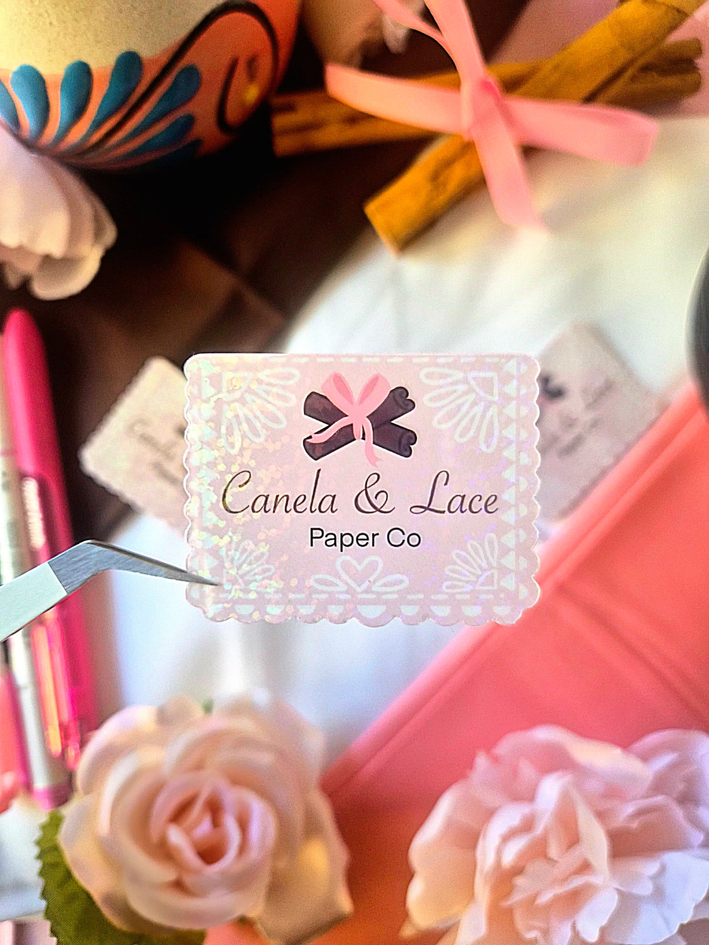 Papel Picado Canela & Lace Die-Cut Sticker