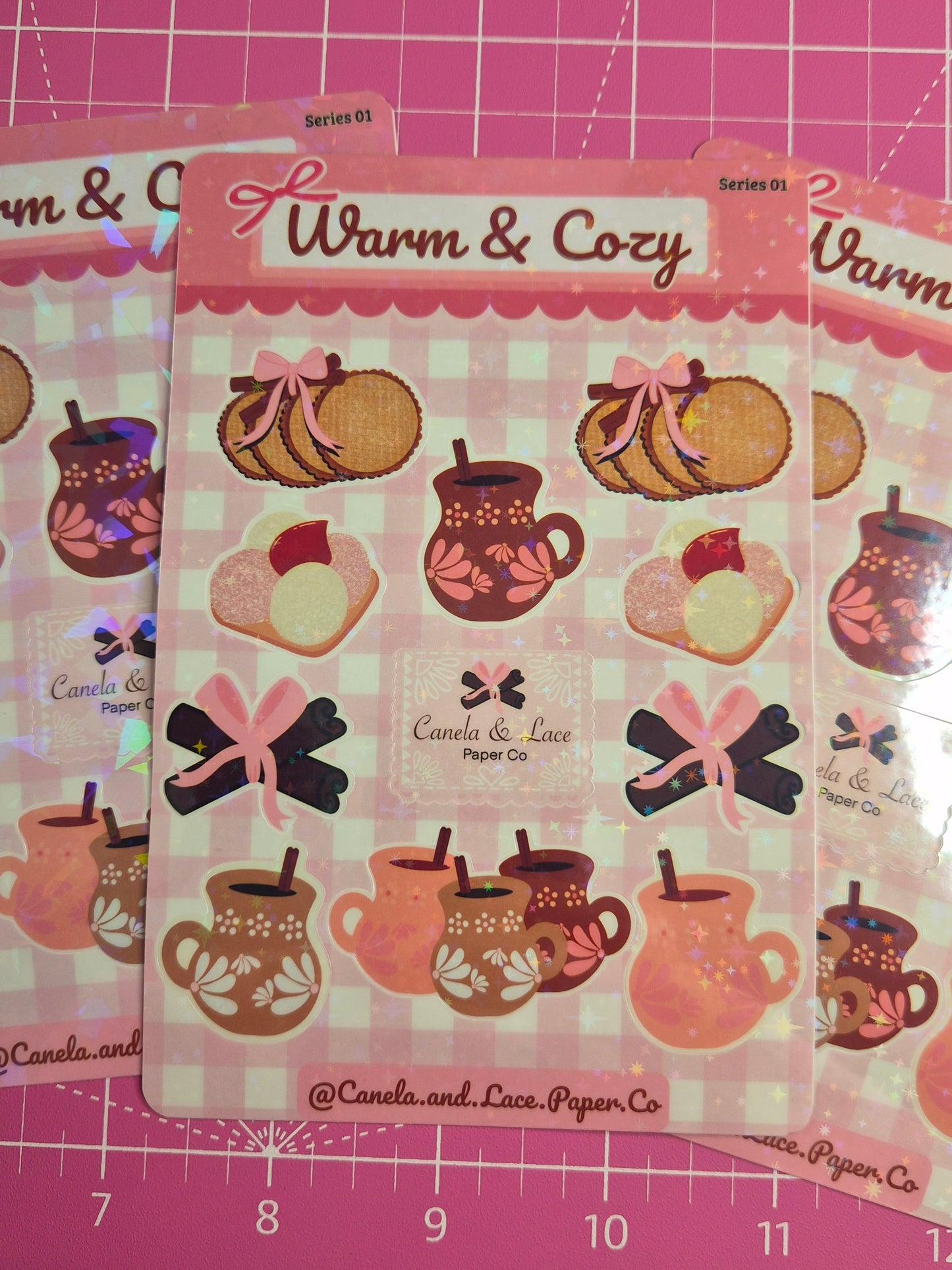 Warm & Cozy Holographic Vinyl Sticker Sheet