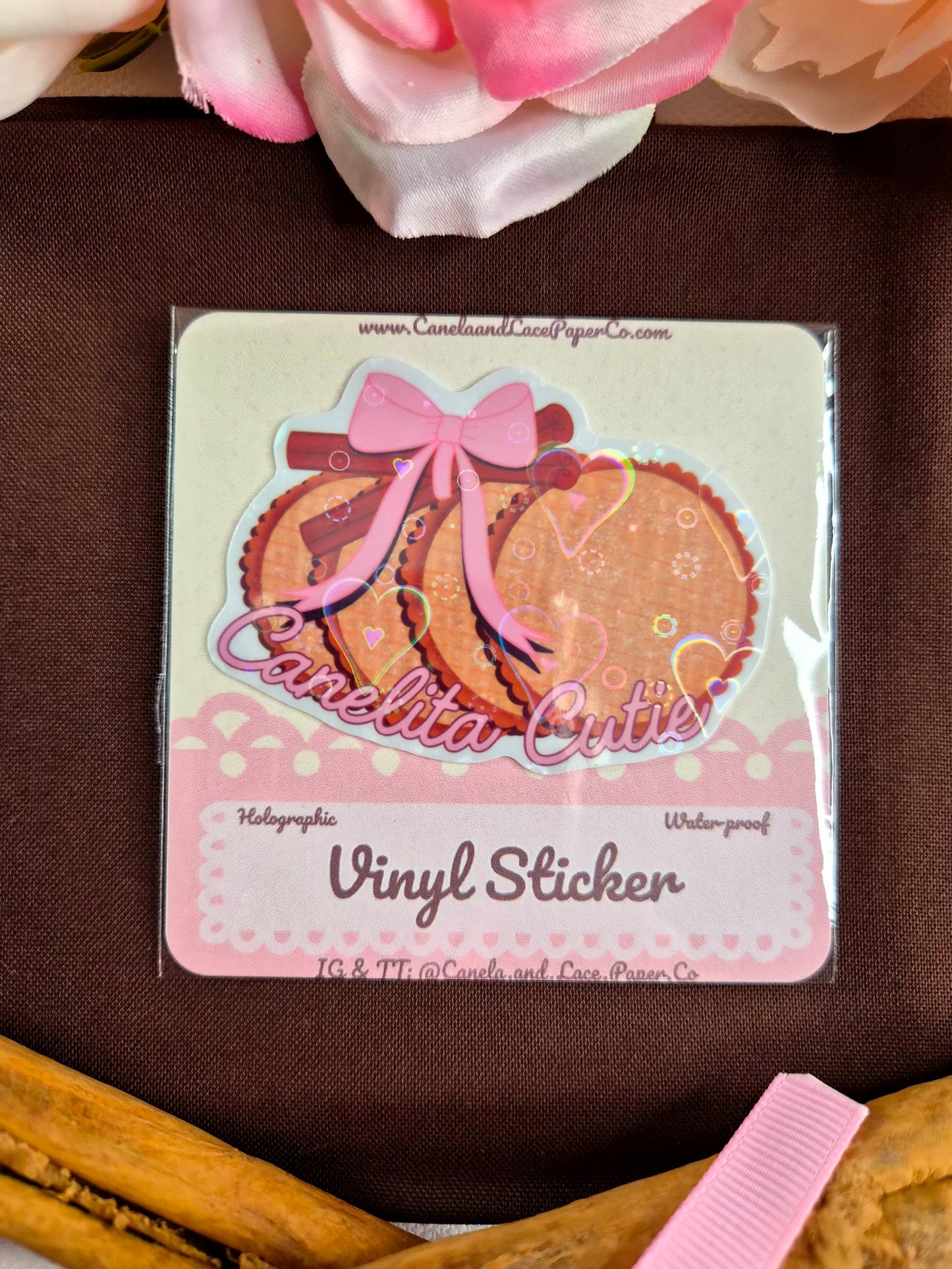 Canelita Cutie Holographic Laminated Vynl Die-Cut Sticker