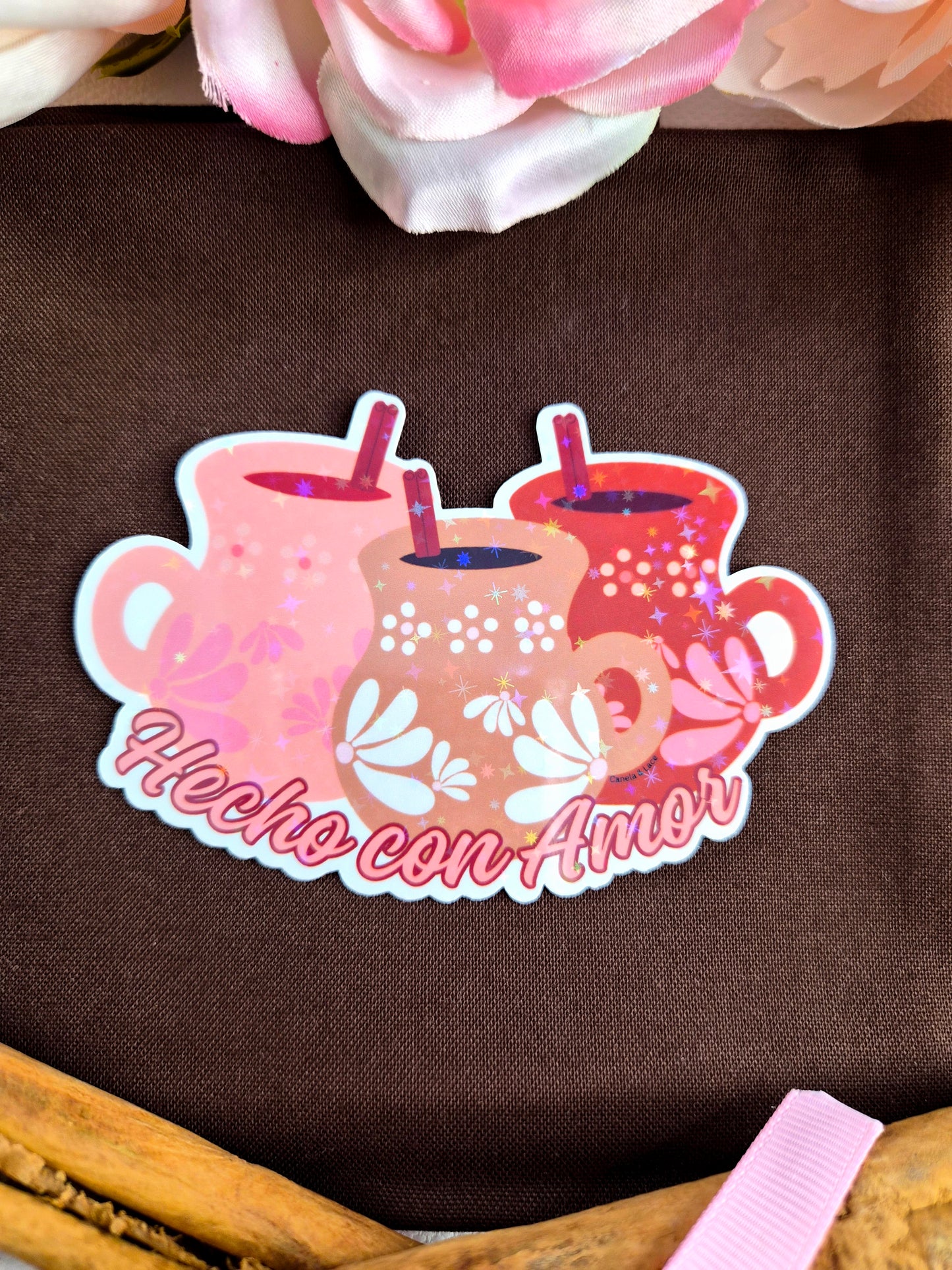 Jarritos de Canela Holographic Vinyl Die-Cut Sticker