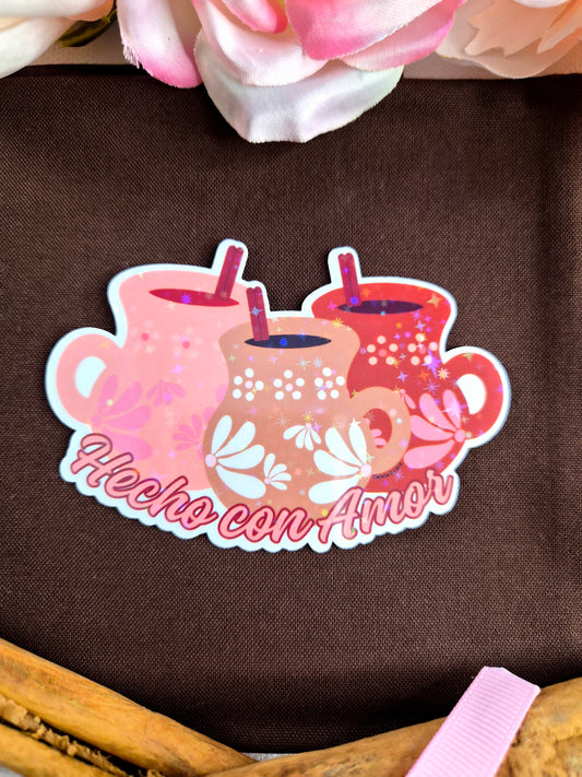 Jarritos de Canela Holographic Vinyl Die-Cut Sticker